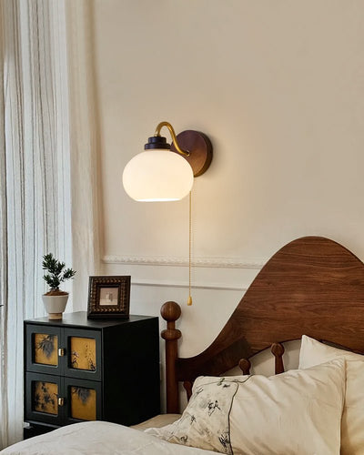 Syleella Premium Nordic Art Crest Glass Wood Wall Lamp