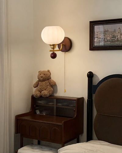 Syleella Premium Nordic Art Crest Glass Wood Wall Lamp