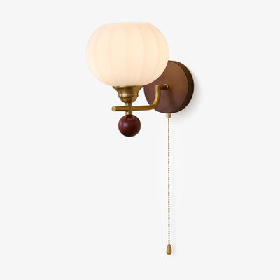 Syleella Premium Nordic Art Crest Glass Wood Wall Lamp