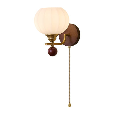 Syleella Premium Nordic Art Crest Glass Wood Wall Lamp
