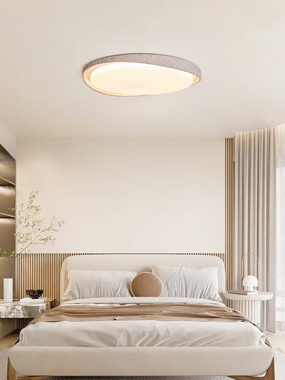 Cyvian Oval Frame Travertine Ceiling Light