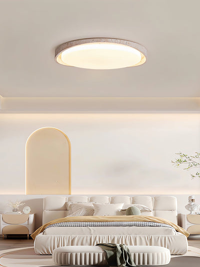 Cyvian Oval Frame Travertine Ceiling Light