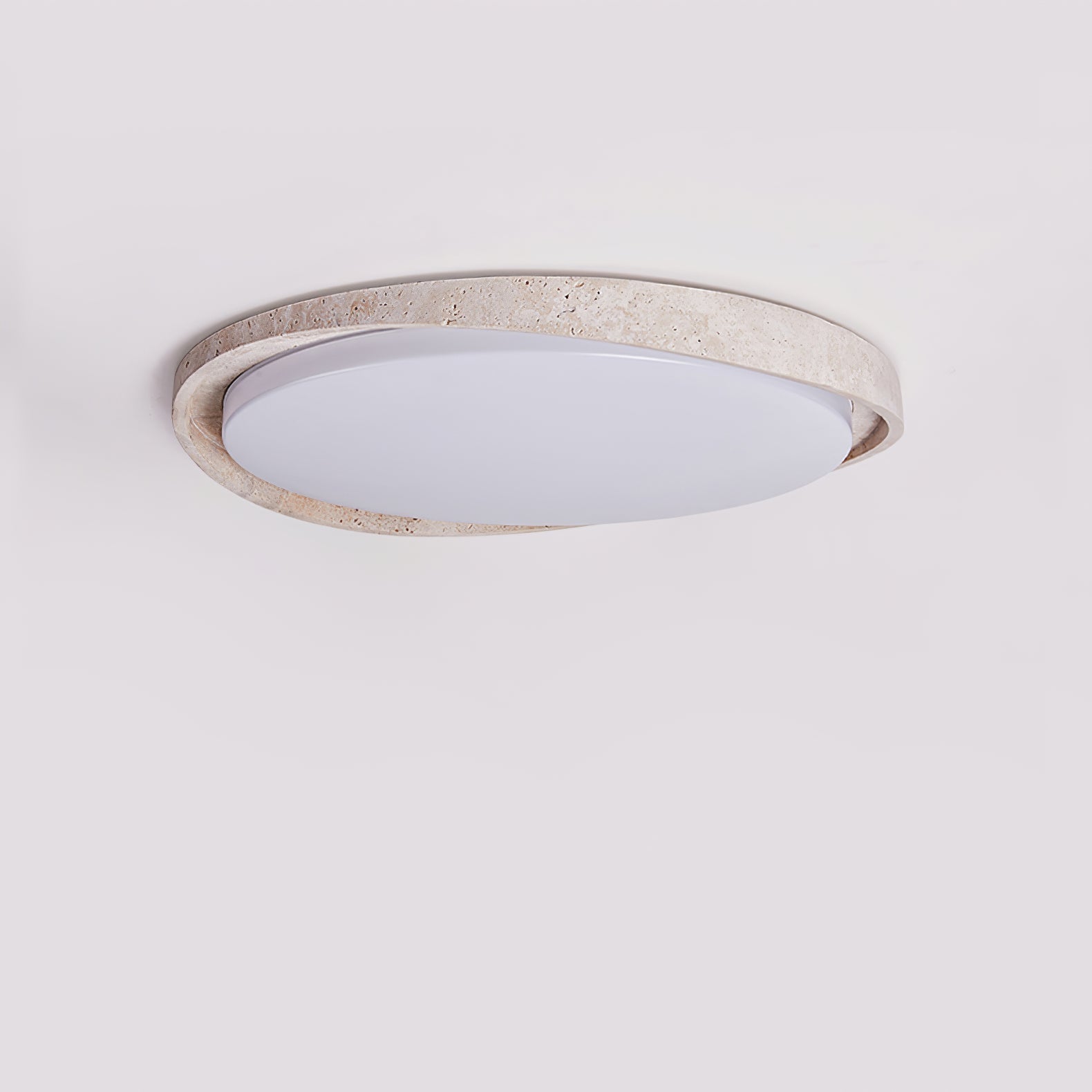 Cyvian Oval Frame Travertine Ceiling Light