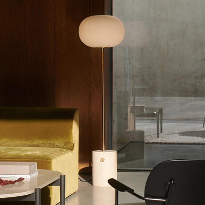 Iloryra Column-Base Travertine Floor Lamp