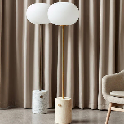Iloryra Column-Base Travertine Floor Lamp