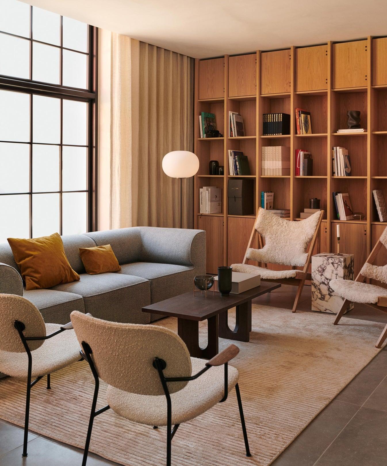 Iloryra Column-Base Travertine Floor Lamp