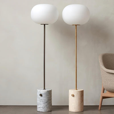 Iloryra Column-Base Travertine Floor Lamp