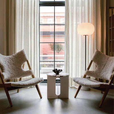 Iloryra Column-Base Travertine Floor Lamp