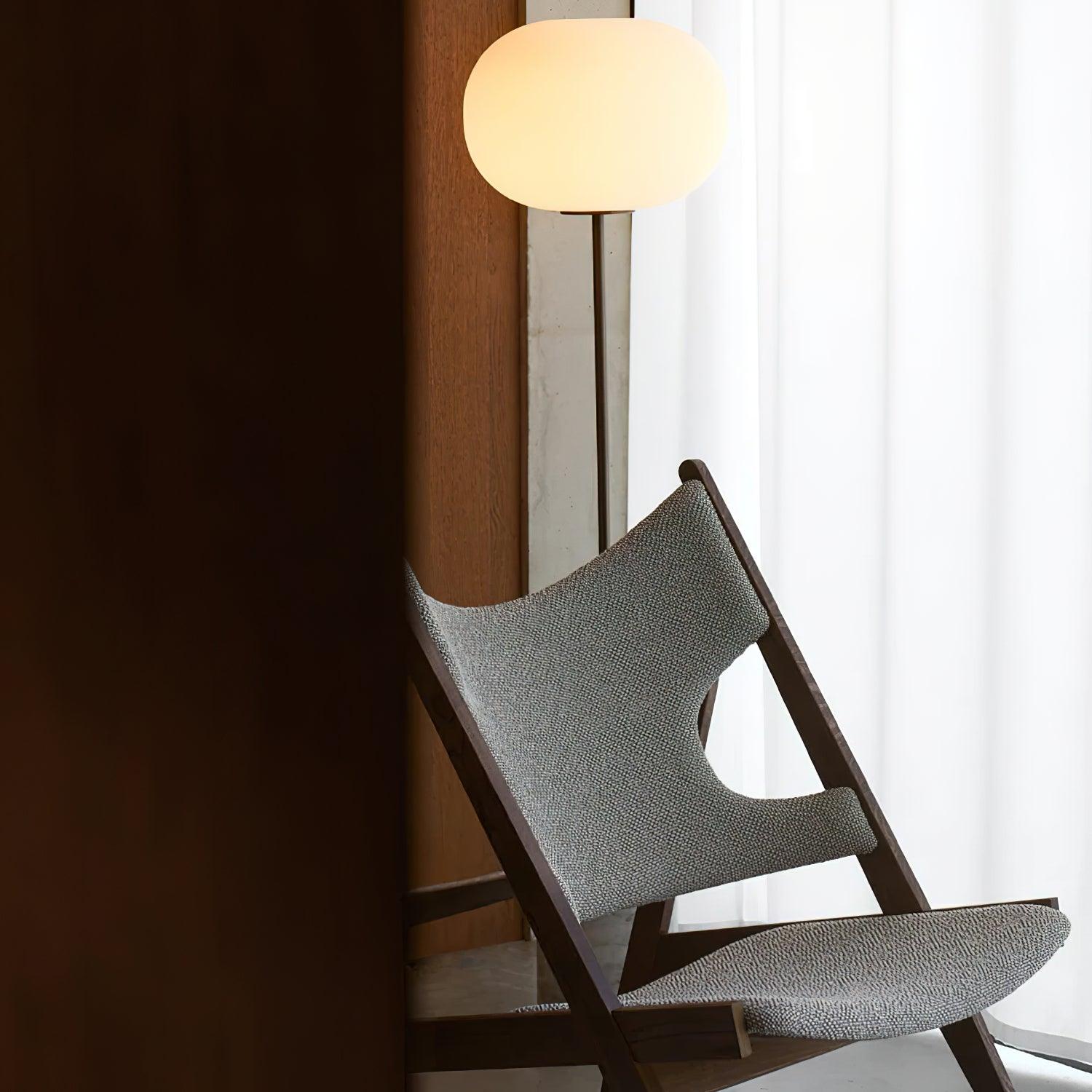 Iloryra Column-Base Travertine Floor Lamp