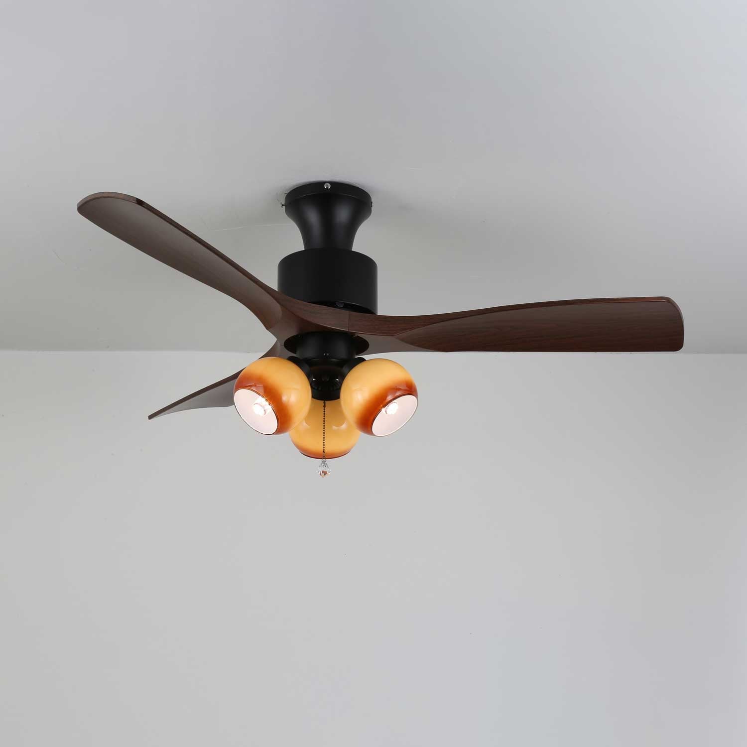 Gwen Vintage Glass Ceiling Fan Light