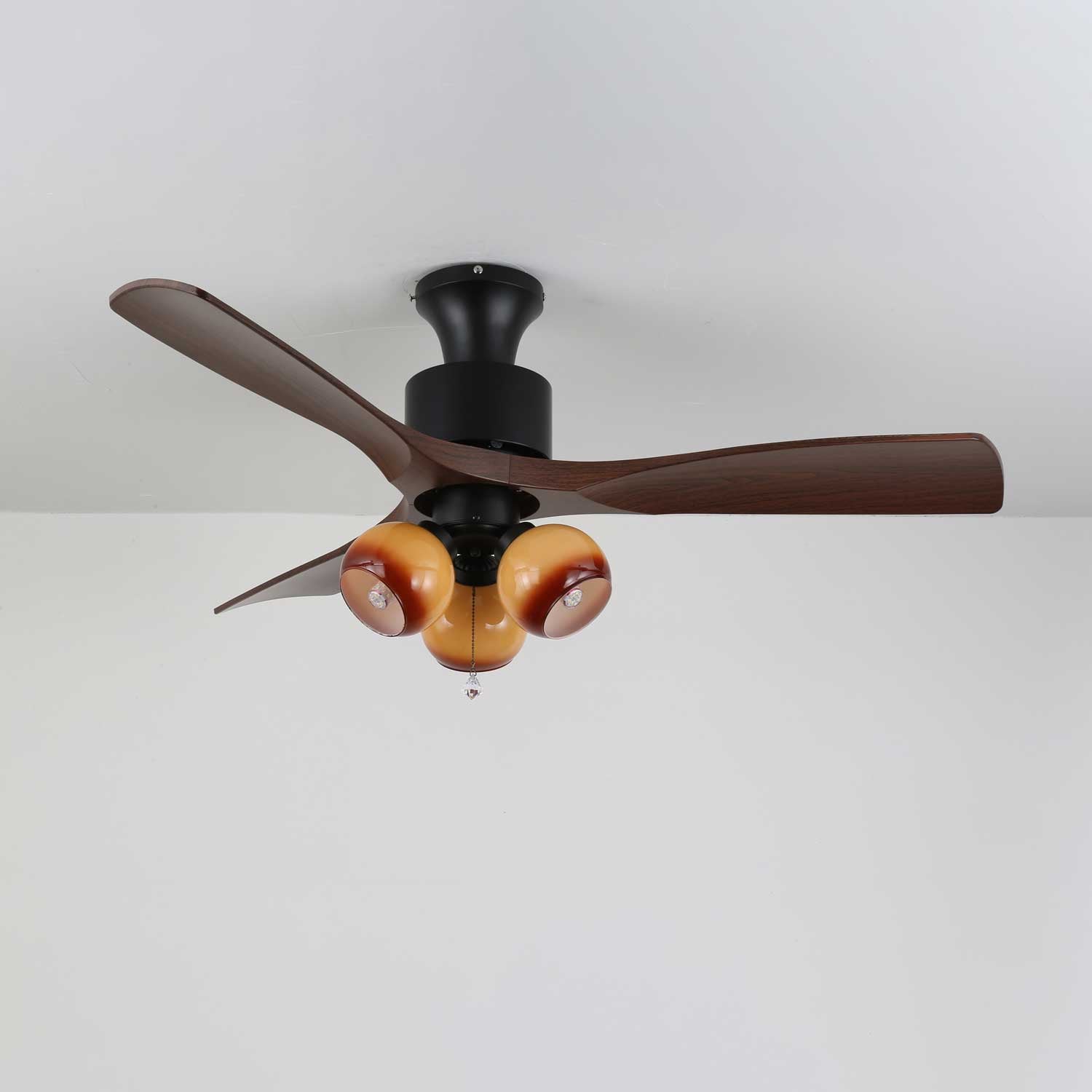 Gwen Vintage Glass Ceiling Fan Light
