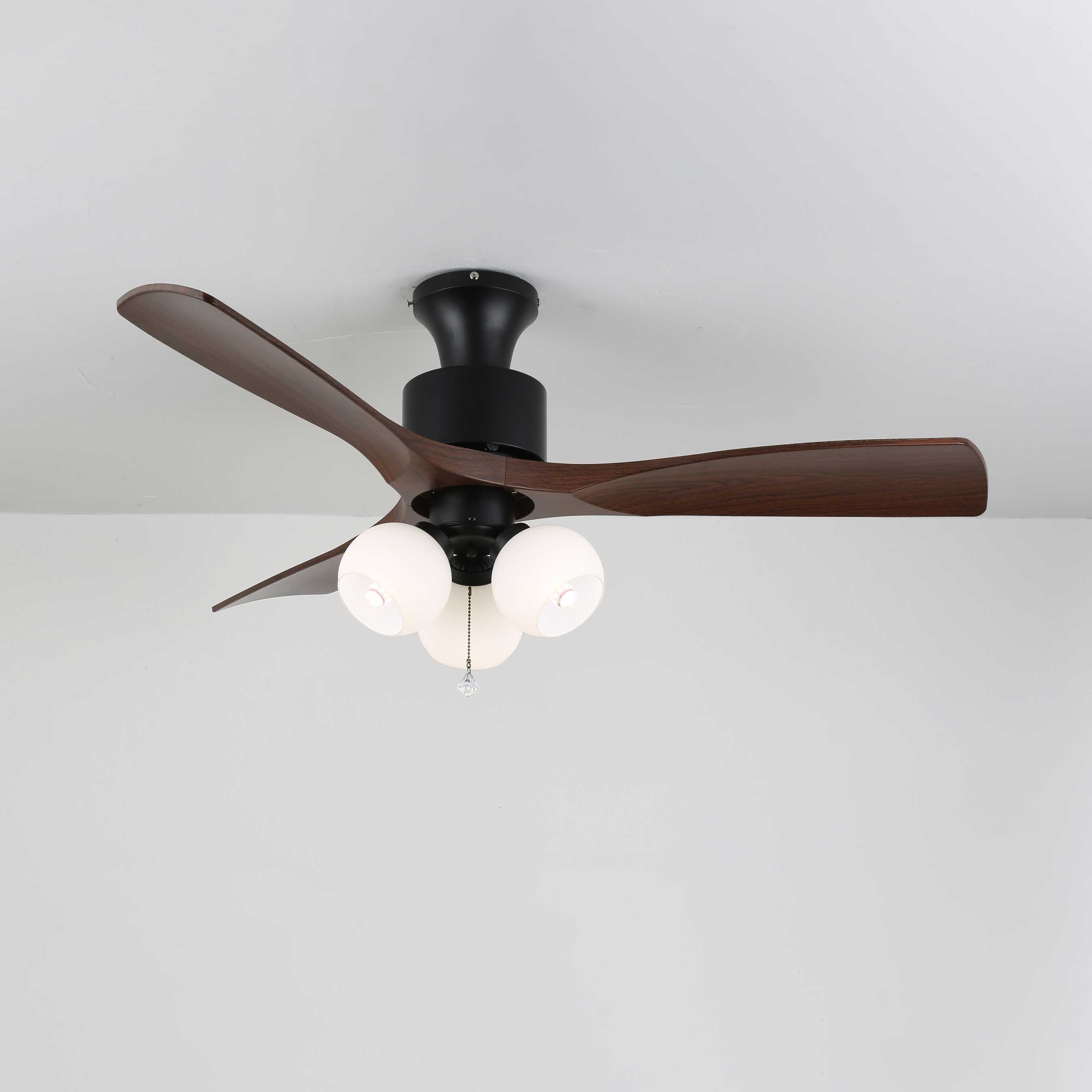 Gwen Vintage Glass Ceiling Fan Light