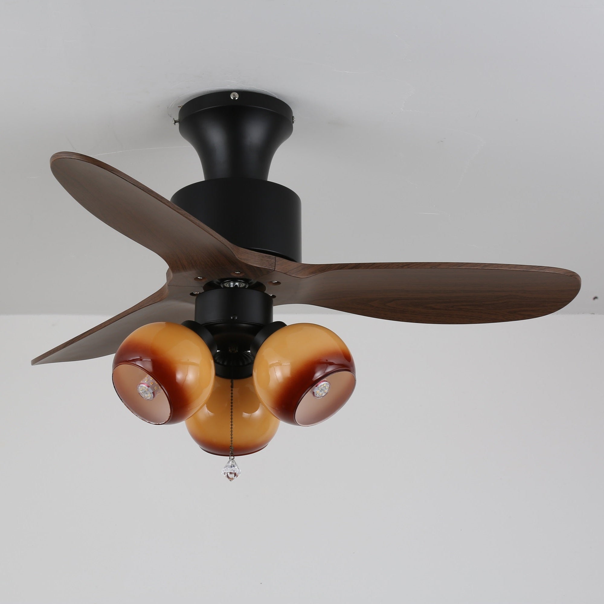 Gwen Vintage Glass Ceiling Fan Light