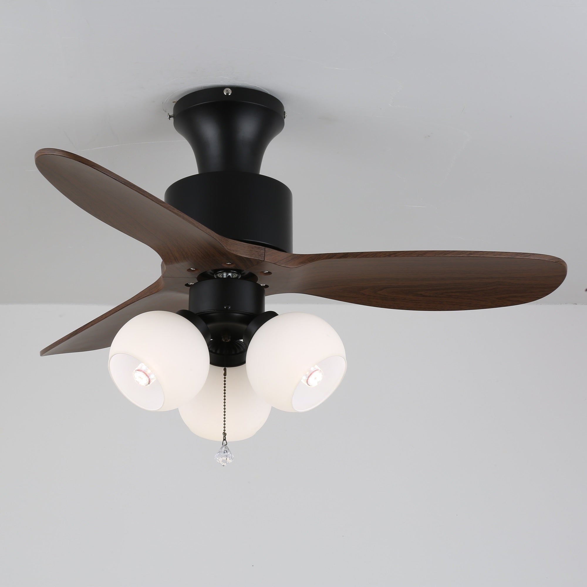 Gwen Vintage Glass Ceiling Fan Light