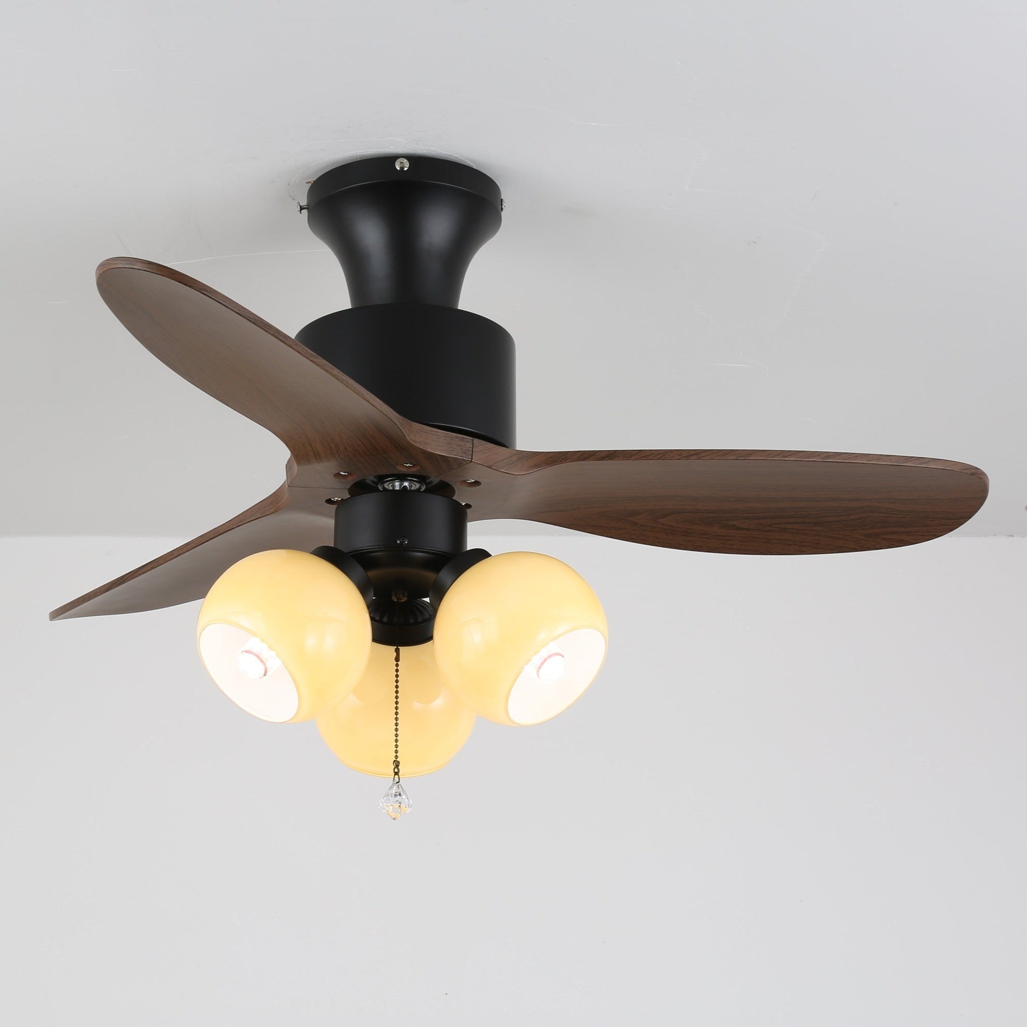Gwen Vintage Glass Ceiling Fan Light