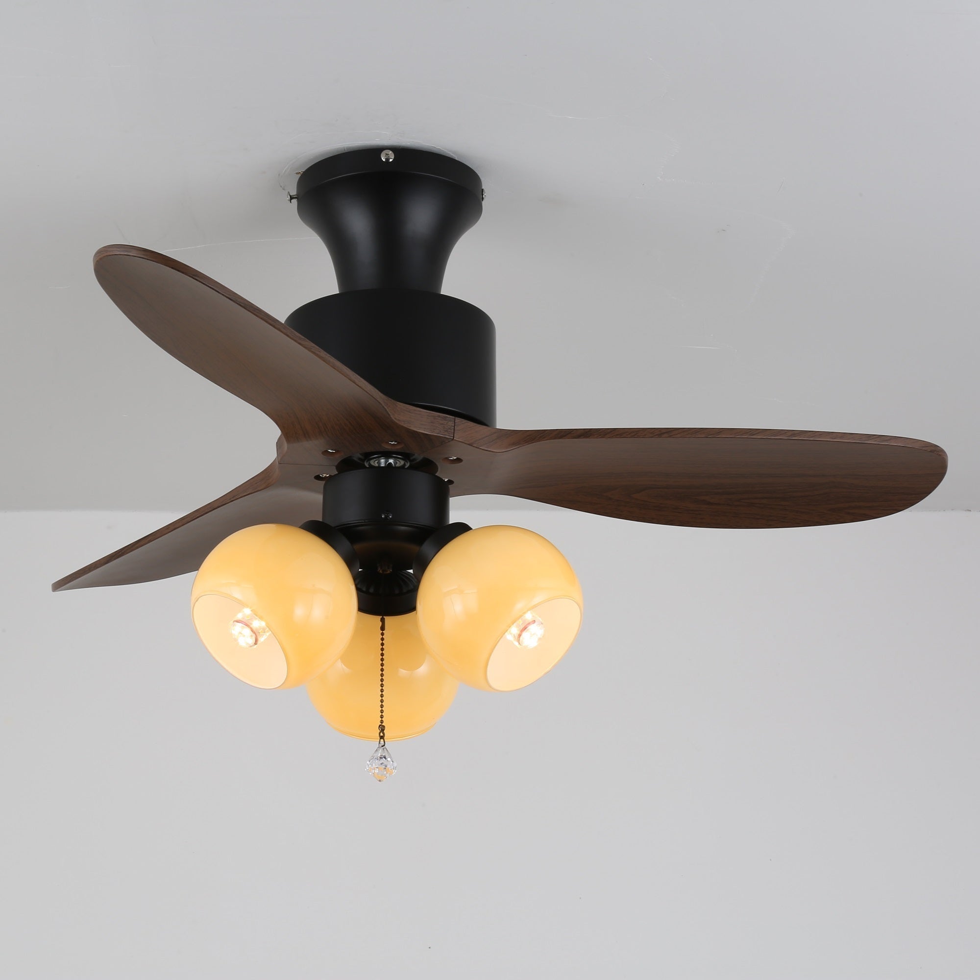 Gwen Vintage Glass Ceiling Fan Light