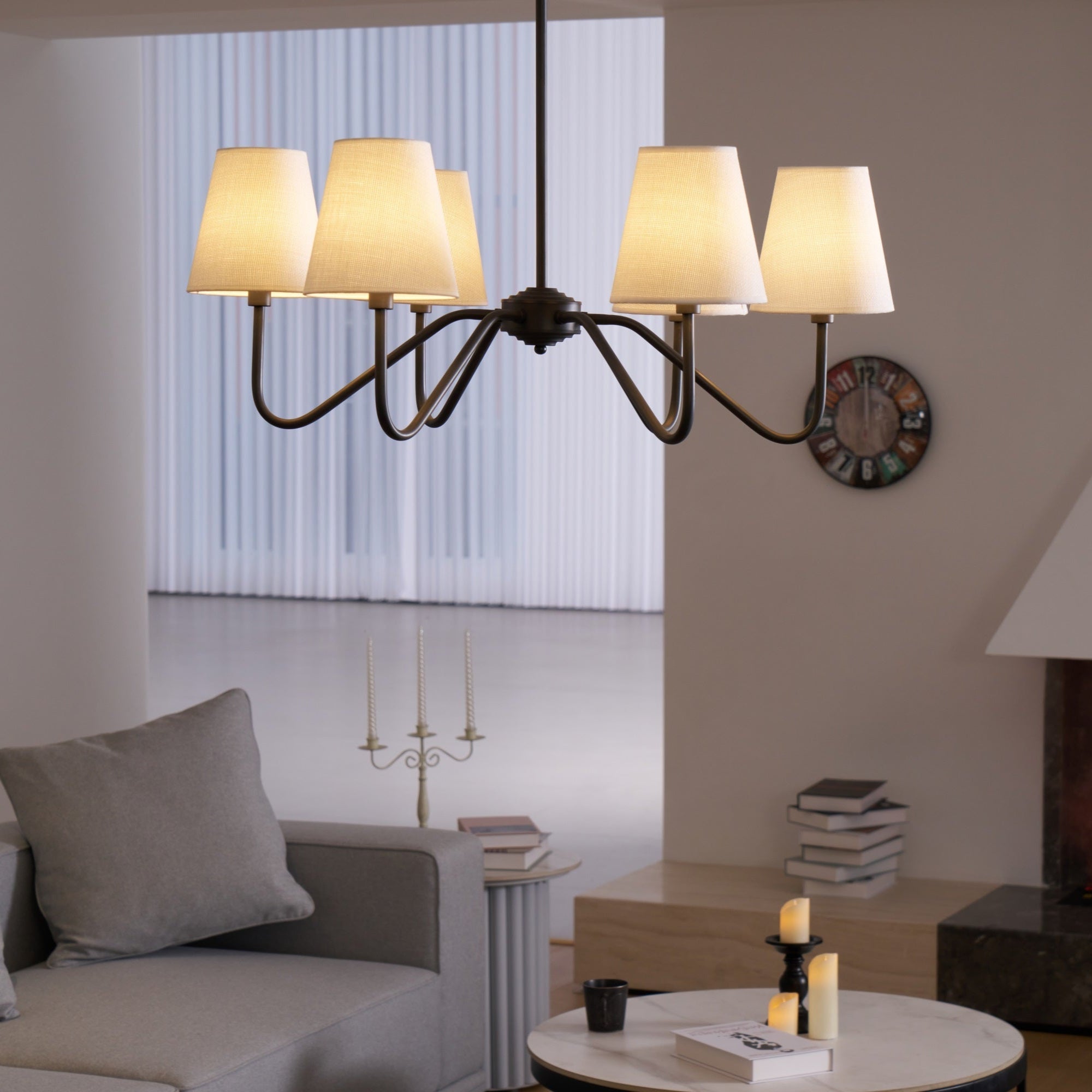 Aurvarira Lumos Classic Black Fabric Chandelier