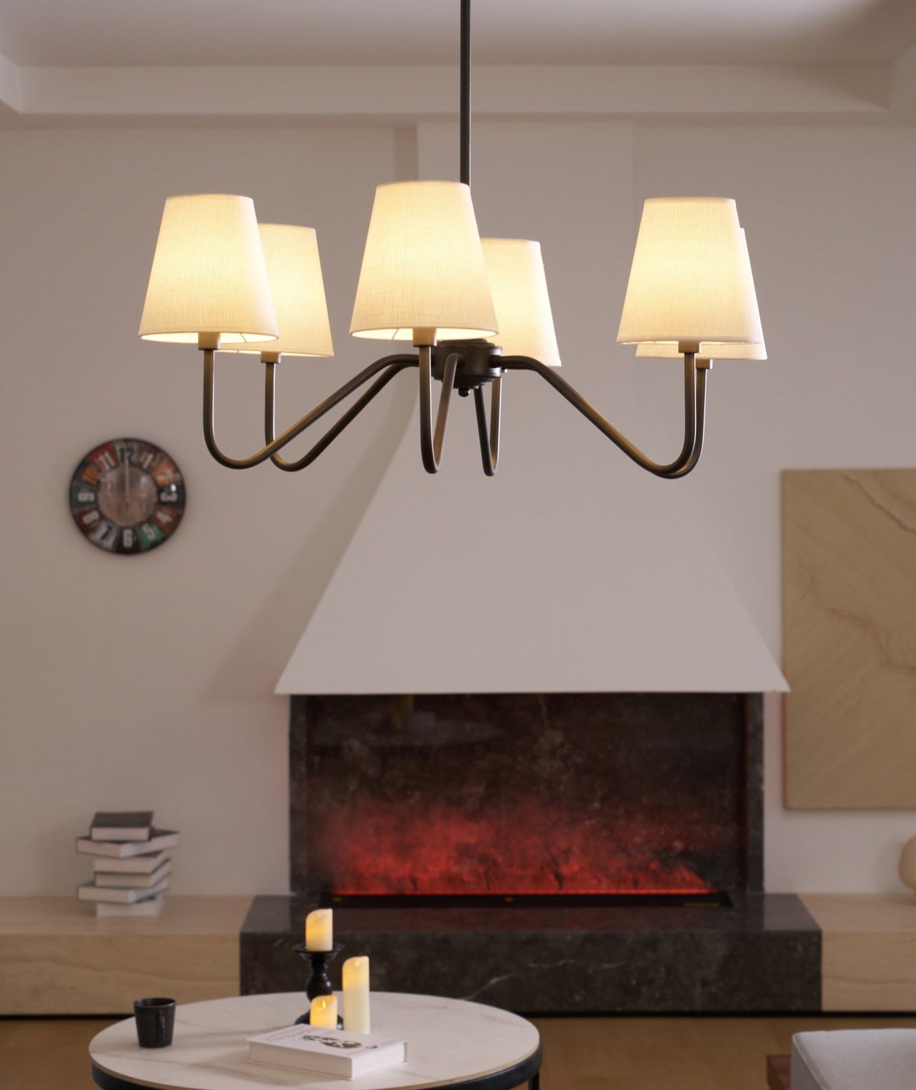 Aurvarira Lumos Classic Black Fabric Chandelier