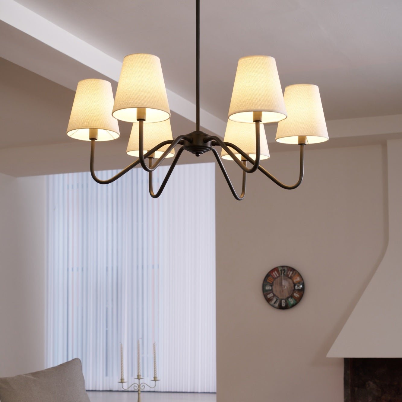 Aurvarira Lumos Classic Black Fabric Chandelier