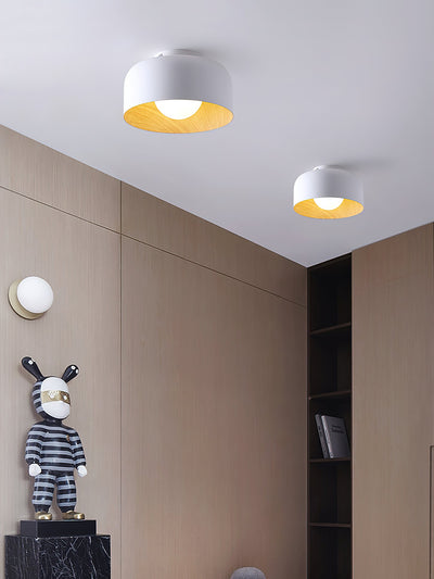 Clairbrook Wood Round Flush Mount Ceiling Light