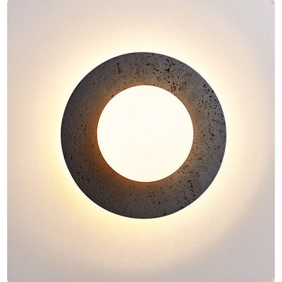 Otto Black Travertine Globe Ceiling Lamp
