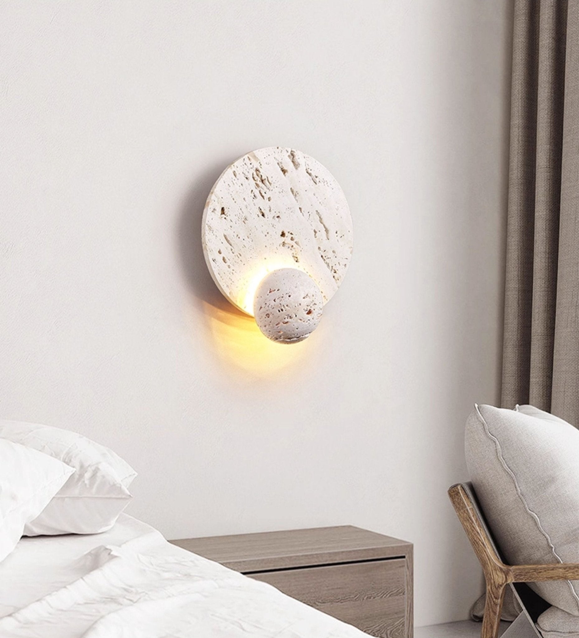 Norivaine Eclipse Travertine Wall Light