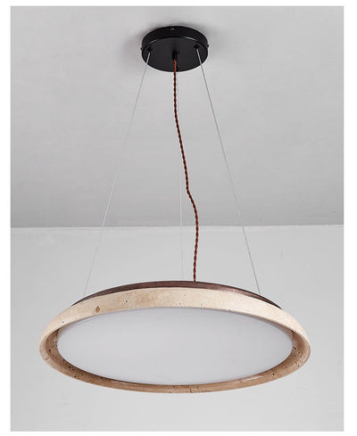 Aeron Travertine Lunar Halo Pendant