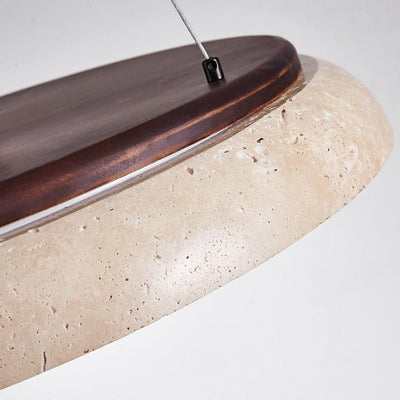 Aeron Travertine Lunar Halo Pendant