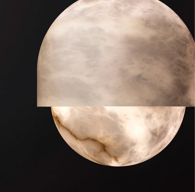 Valcien Lunar Dome Alabaster Pendant Light