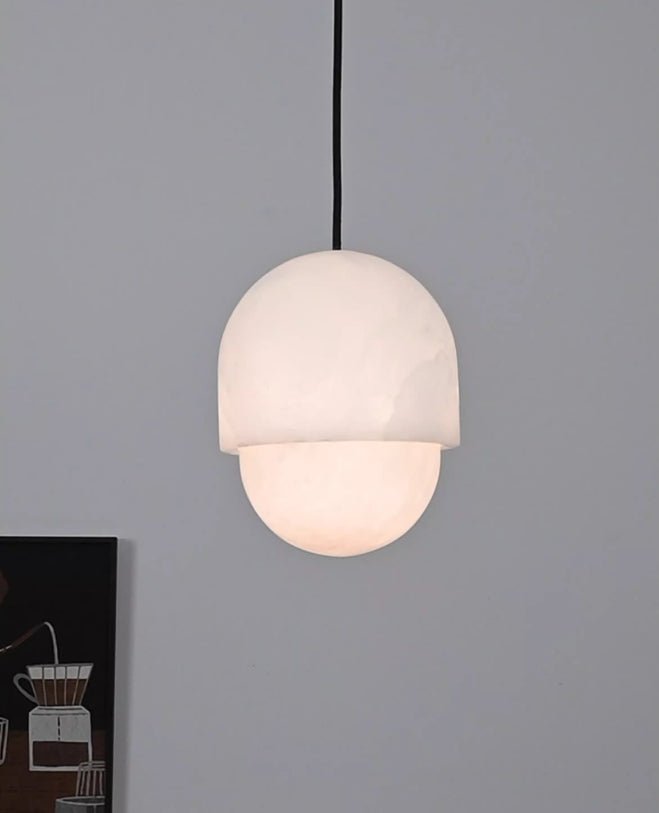 Valcien Lunar Dome Alabaster Pendant Light