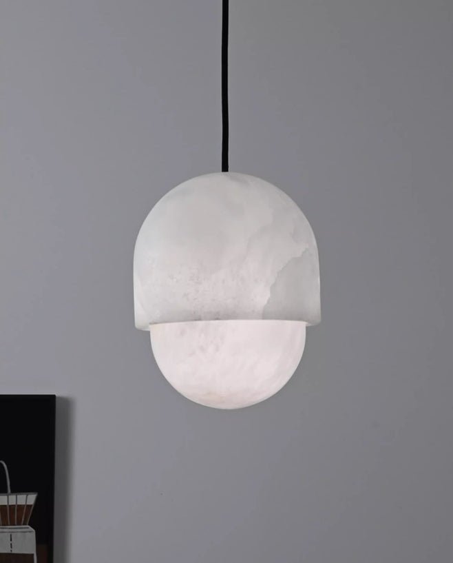 Valcien Lunar Dome Alabaster Pendant Light