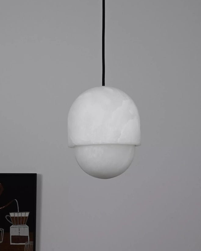 Valcien Lunar Dome Alabaster Pendant Light