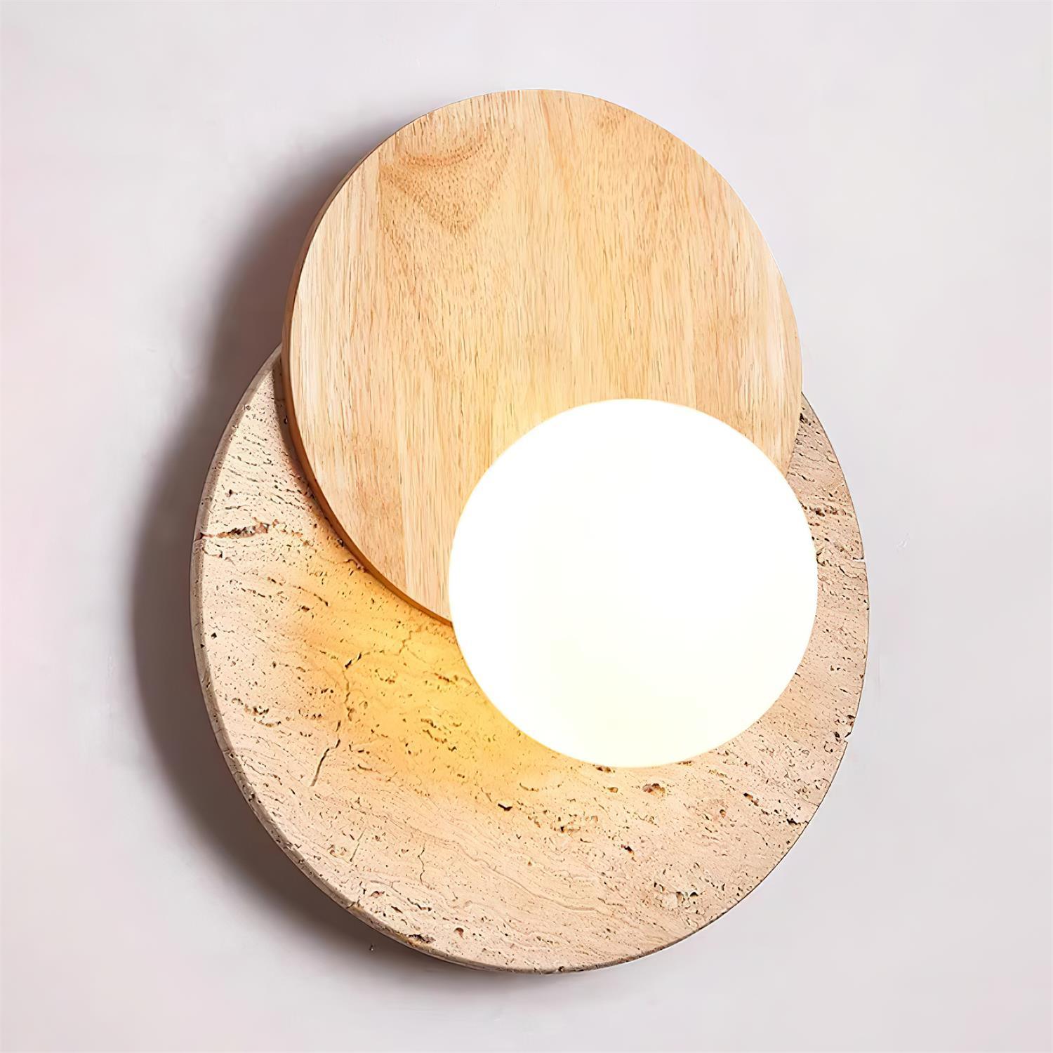 Zelirir Dual-Disc Travertine Wall Light
