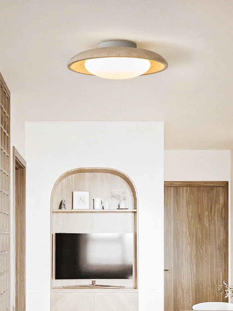 Tavuena Yellow Travertine Ceiling Light