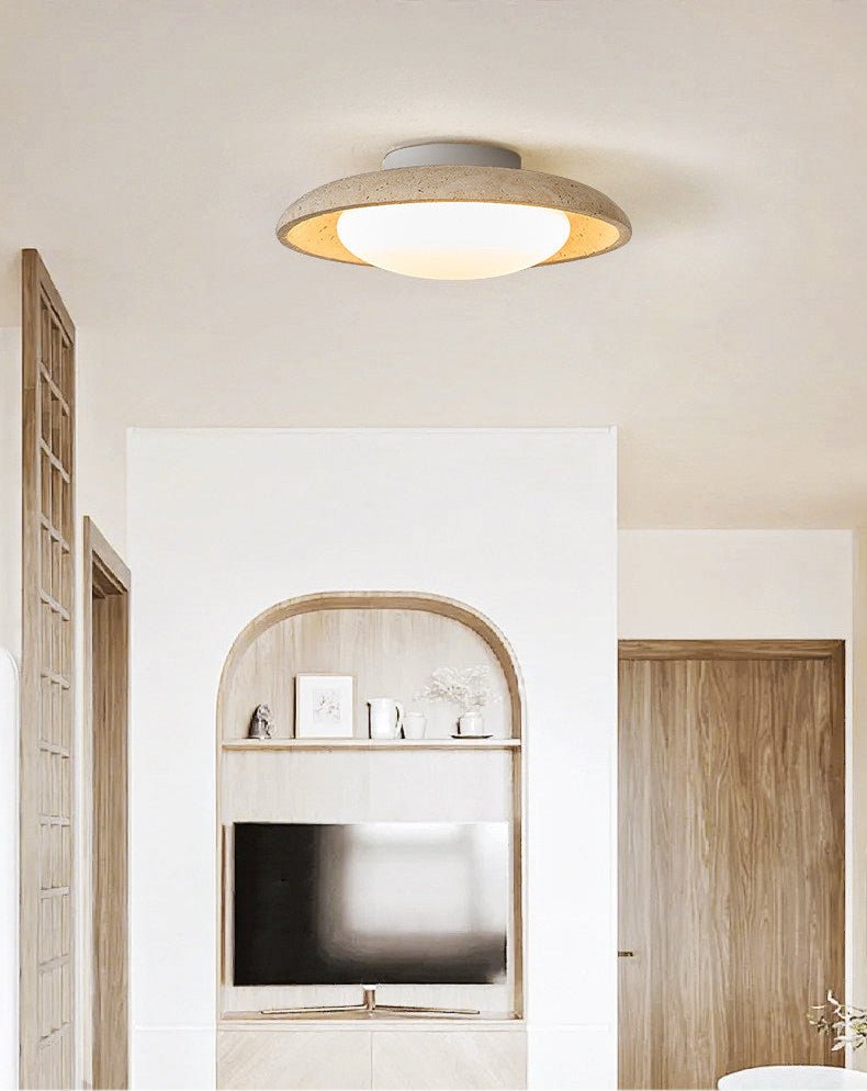 Tavuena Yellow Travertine Ceiling Light