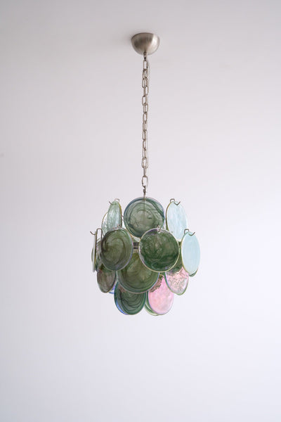 Teriinelle Chandelier Multicolor Murano Disc Layered Artistic