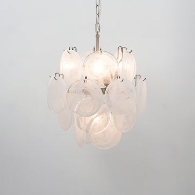 Teriinelle Chandelier Multicolor Murano Disc Layered Artistic