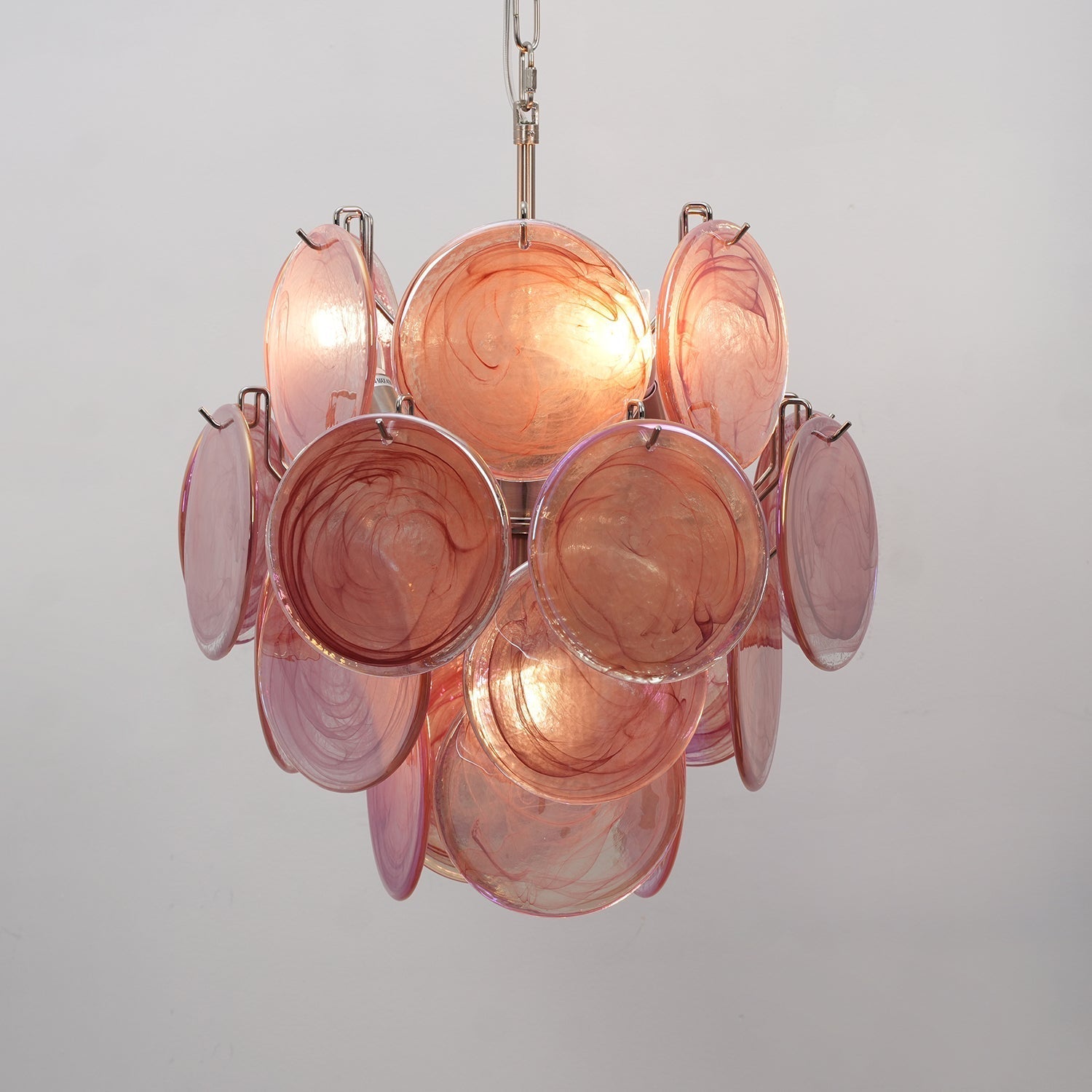 Teriinelle Chandelier Multicolor Murano Disc Layered Artistic
