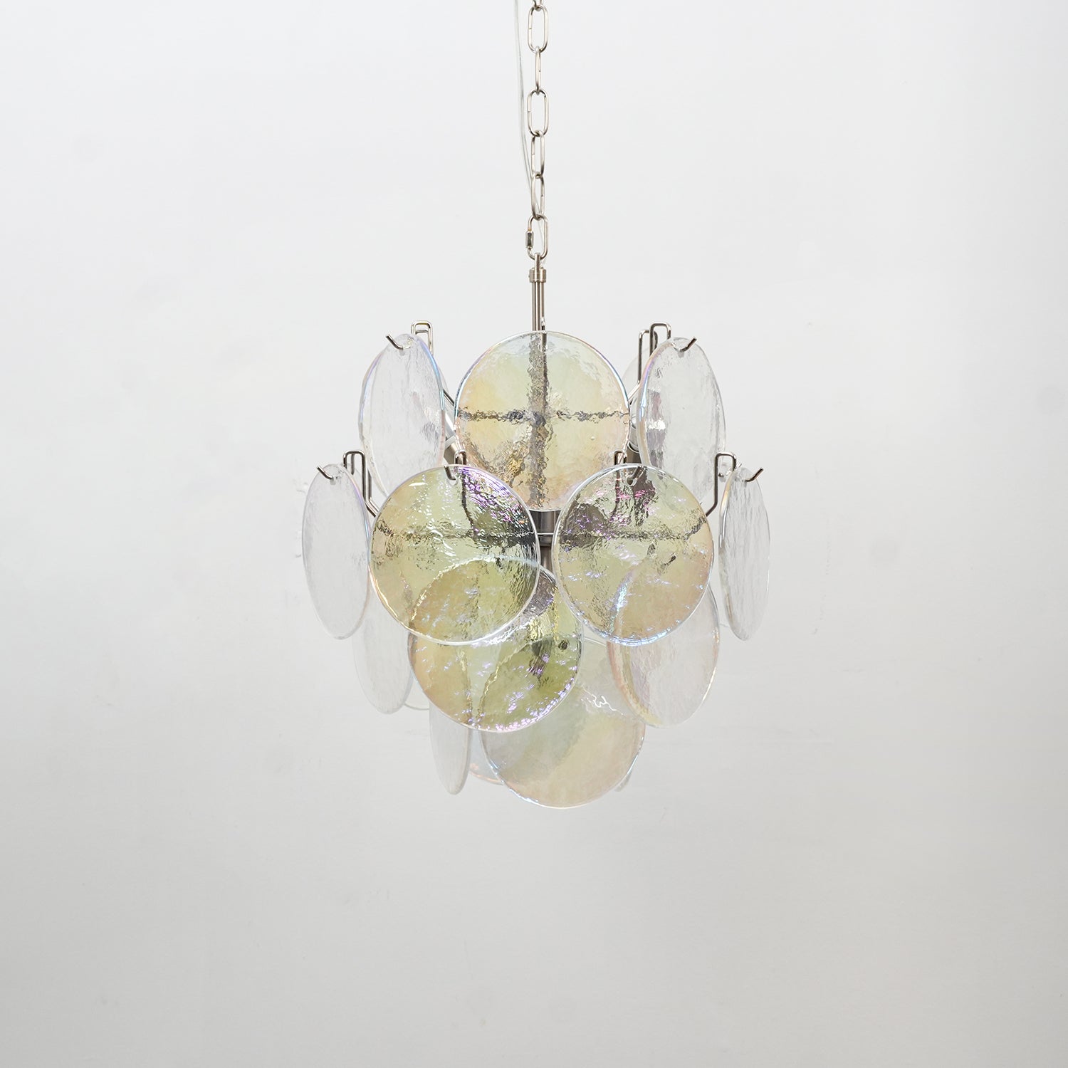 Teriinelle Chandelier Multicolor Murano Disc Layered Artistic