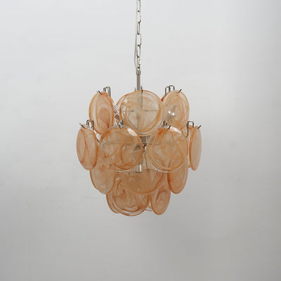 Teriinelle Chandelier Multicolor Murano Disc Layered Artistic