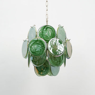 Teriinelle Chandelier Multicolor Murano Disc Layered Artistic