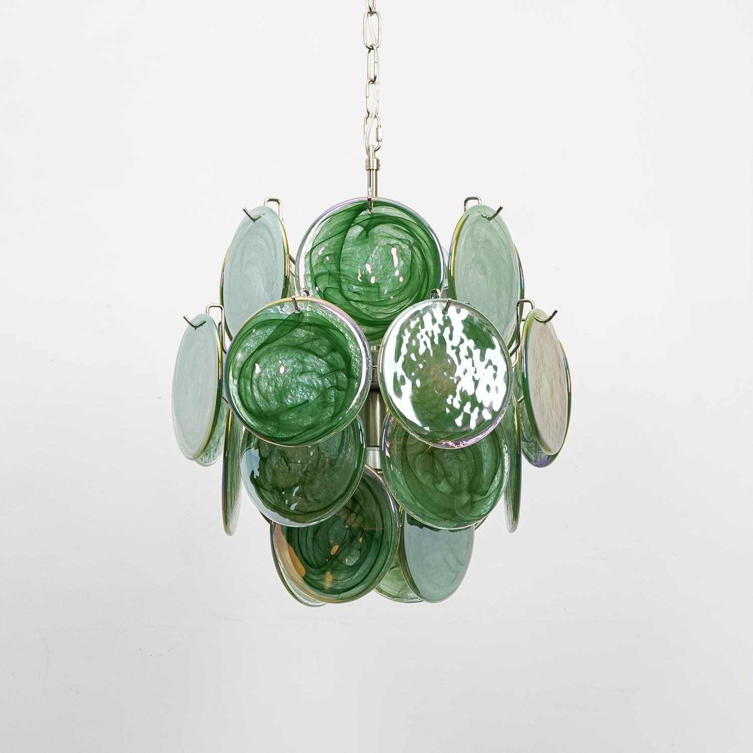 Teriinelle Chandelier Multicolor Murano Disc Layered Artistic