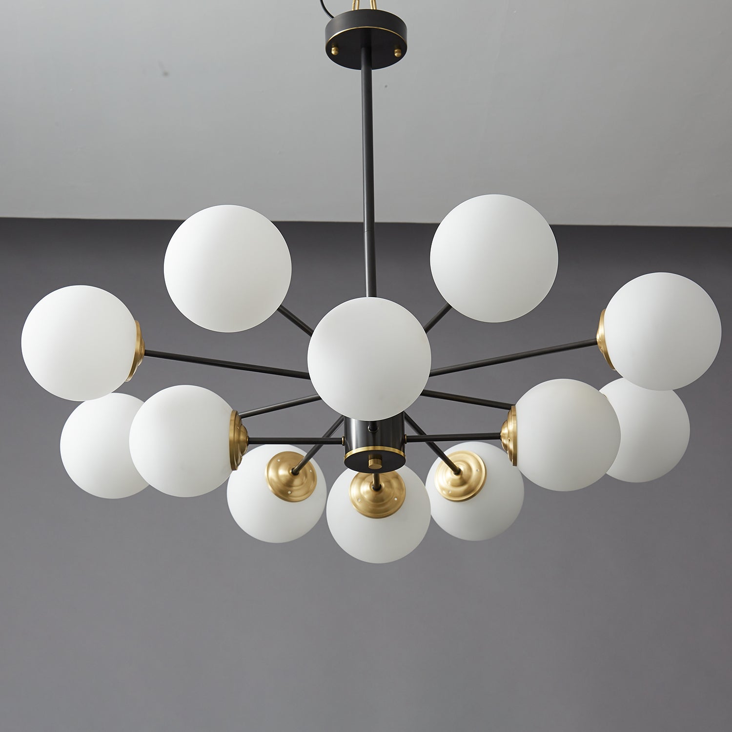 Catalos Modern Premium Orb Brass Glass Chandelier