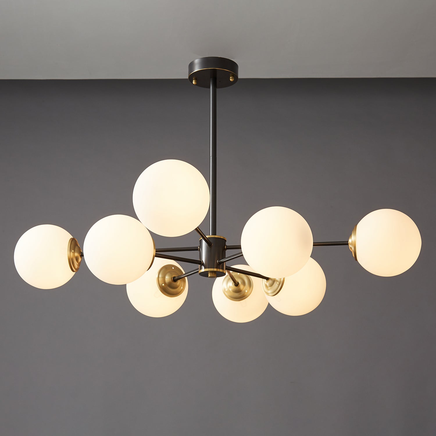 Catalos Modern Premium Orb Brass Glass Chandelier