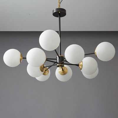Catalos Modern Premium Orb Brass Glass Chandelier