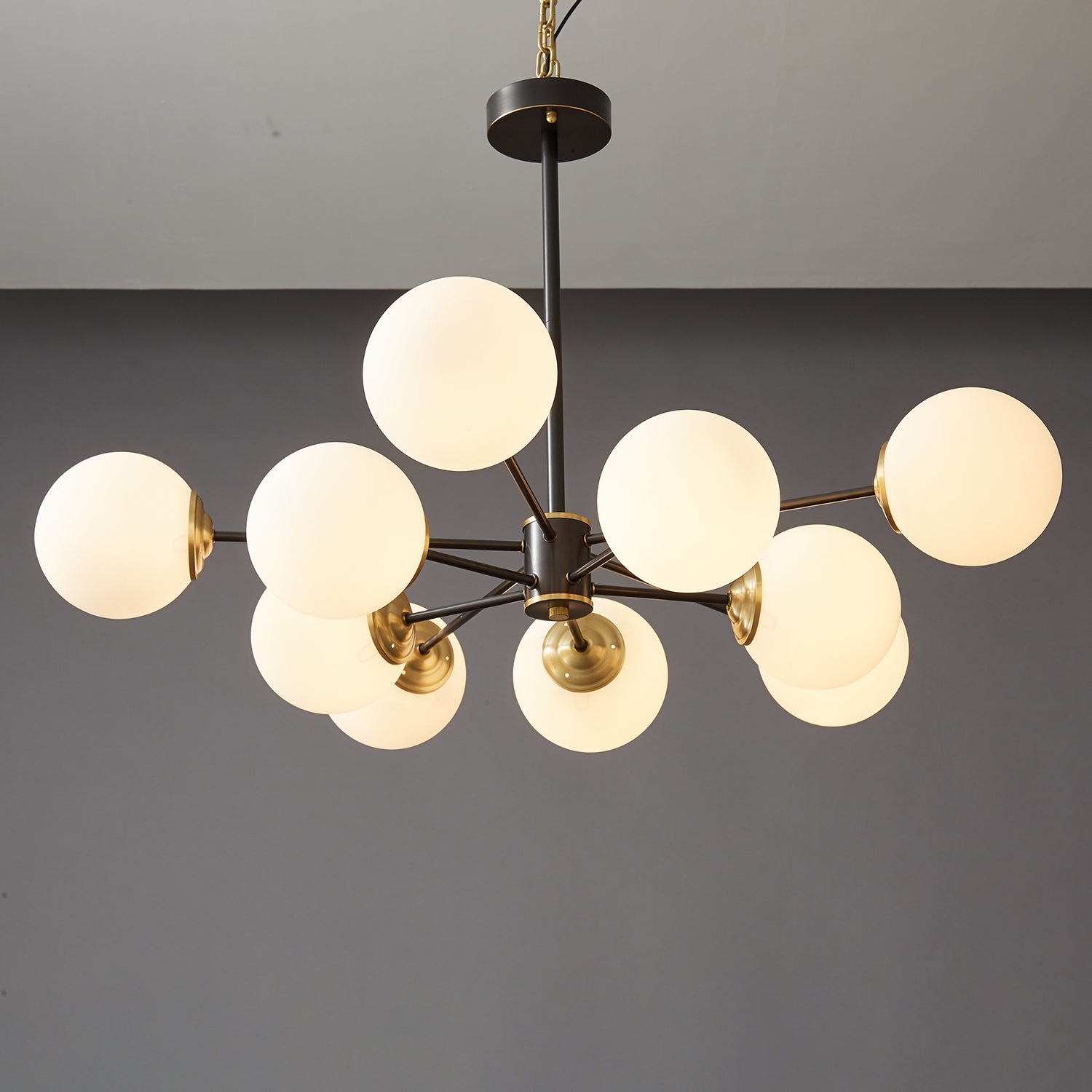 Catalos Modern Premium Orb Brass Glass Chandelier
