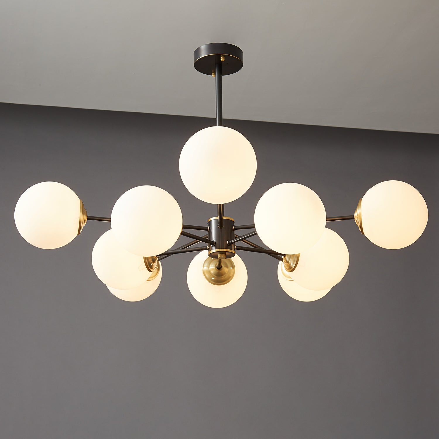 Catalos Modern Premium Orb Brass Glass Chandelier