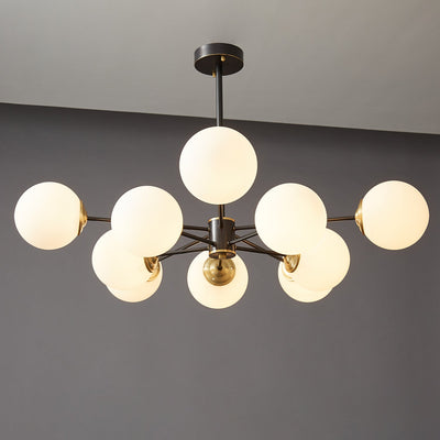 Catalos Modern Premium Orb Brass Glass Chandelier