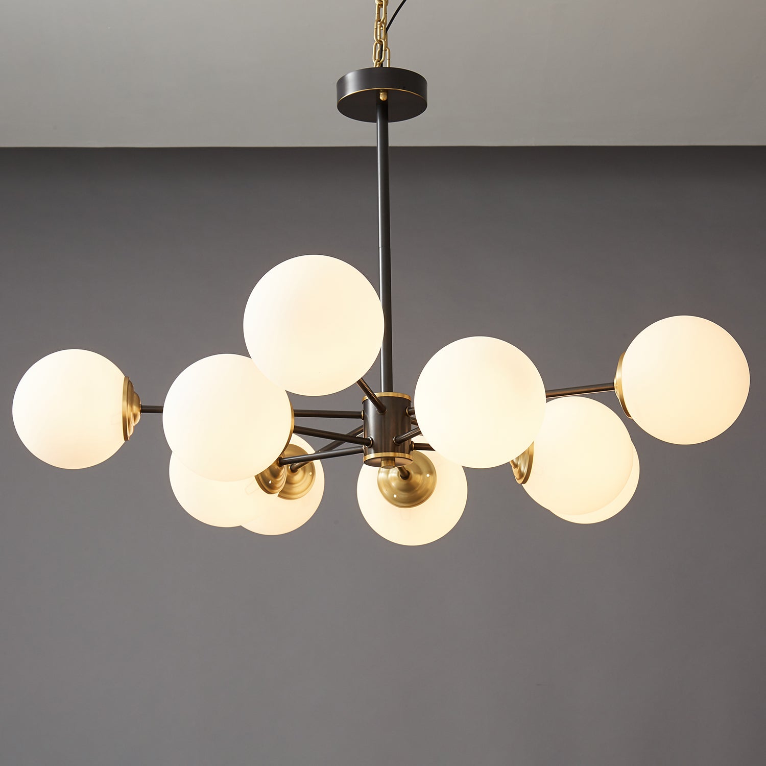 Catalos Modern Premium Orb Brass Glass Chandelier