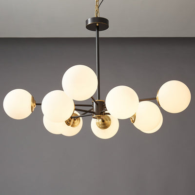 Catalos Modern Premium Orb Brass Glass Chandelier